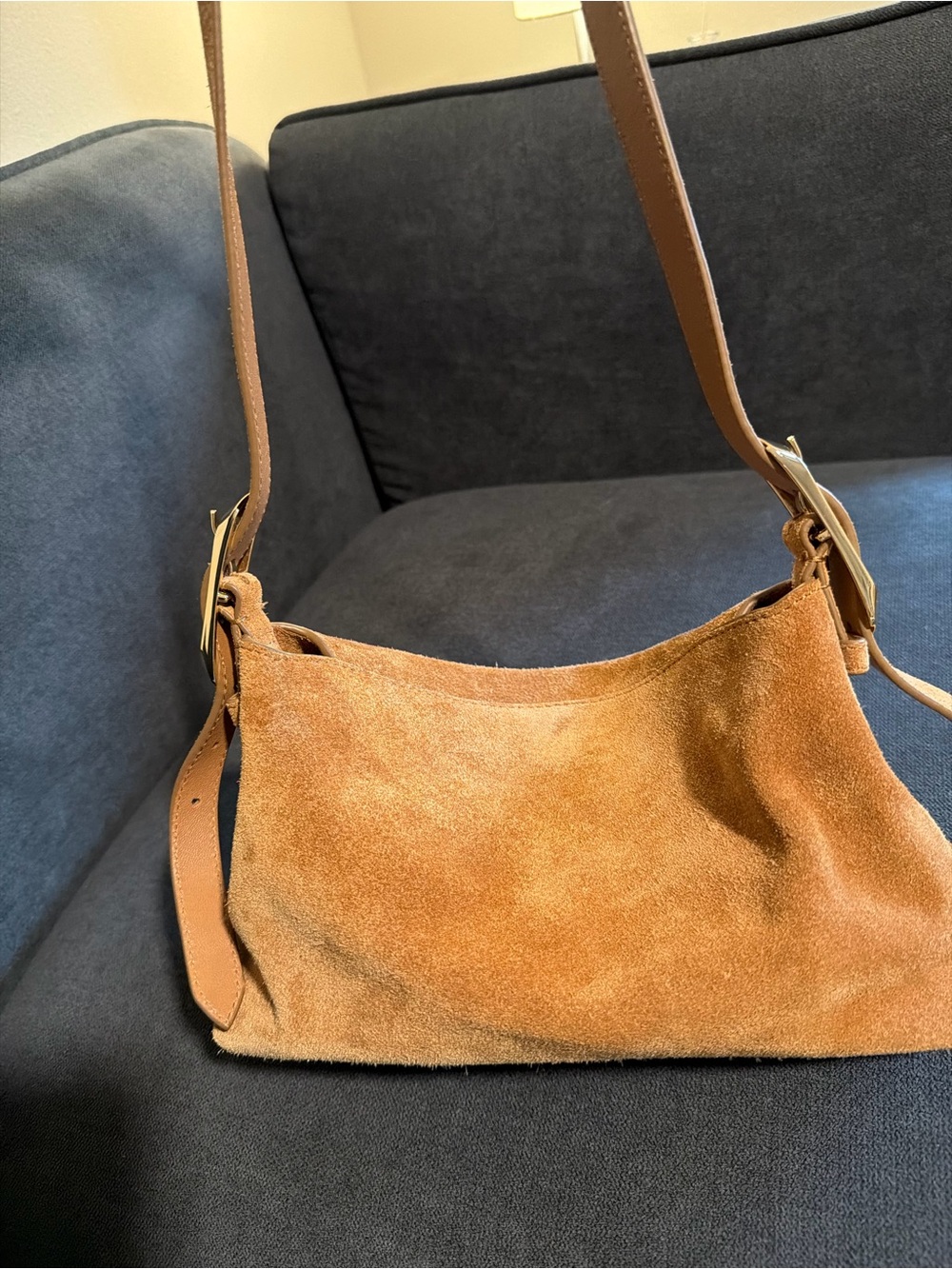 J Crew Suede Shoulder Bag in Camel NEW never used - Picture 5 of 9